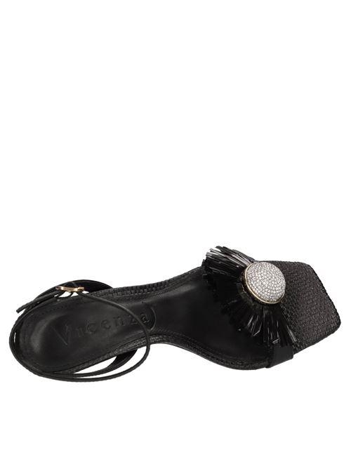 Sandali in pelle con applicazione gioiello e rafia VICENZA | 1958009-3 ATANADONERO